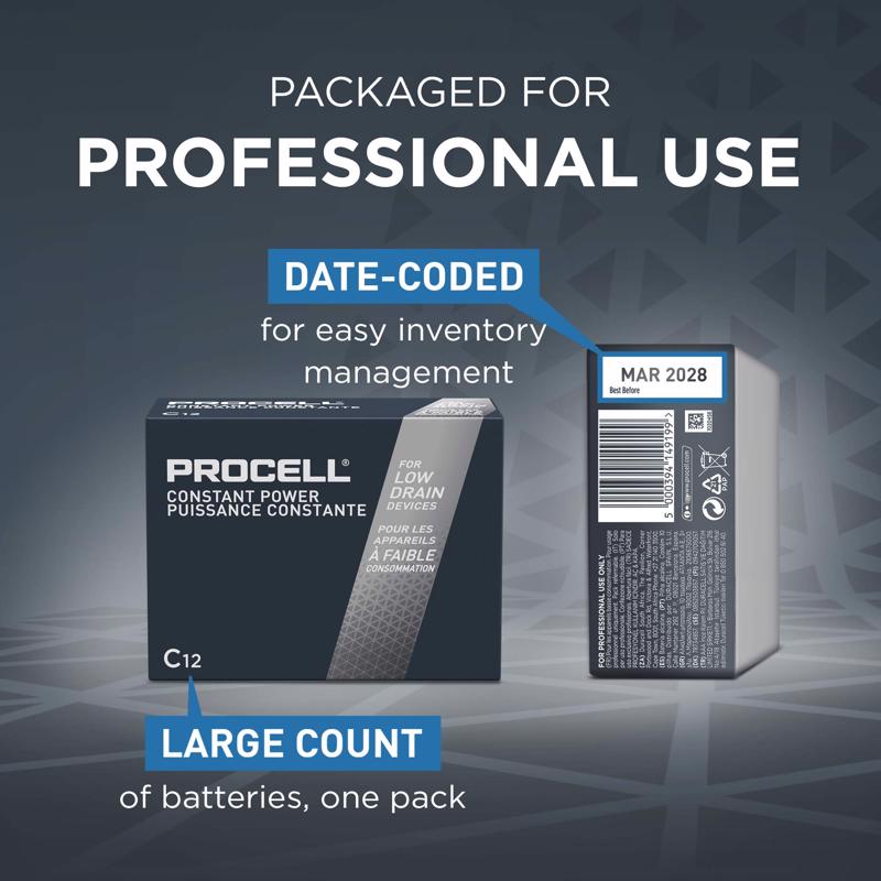 Procell Constant C Alkaline Batteries 12 pk Boxed