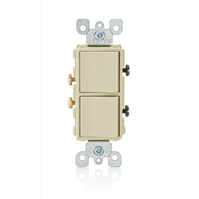 Leviton Decora 15 amps Single Pole Combination AC Quiet Switch Ivory