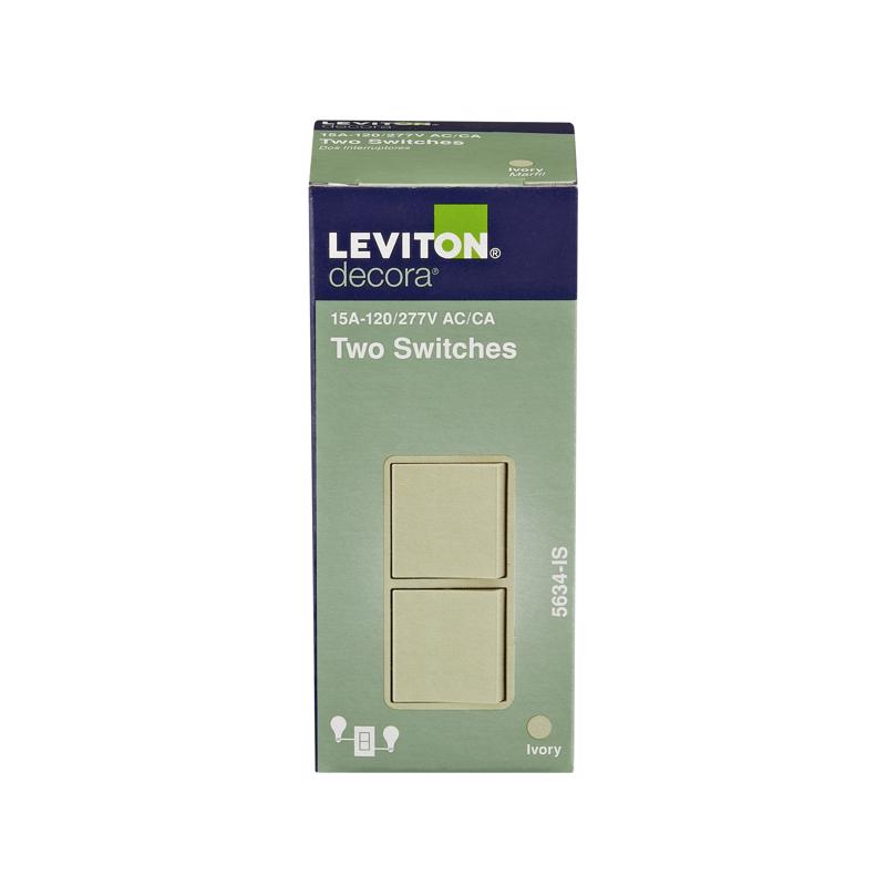Leviton Decora 15 amps Single Pole Combination AC Quiet Switch Ivory