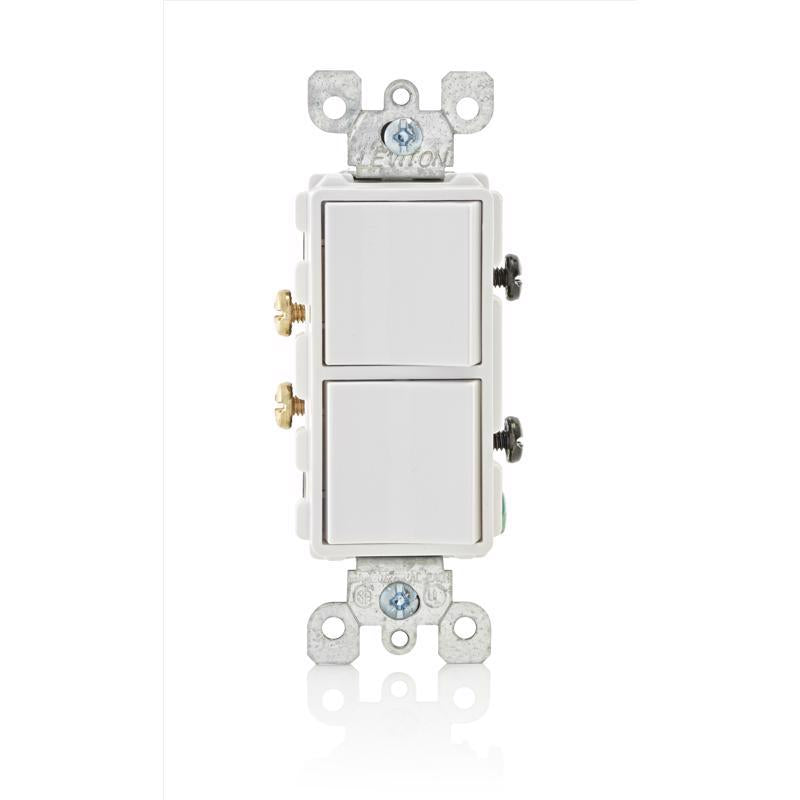 Leviton Decora 15 amps Single Pole Combination AC Quiet Switch White