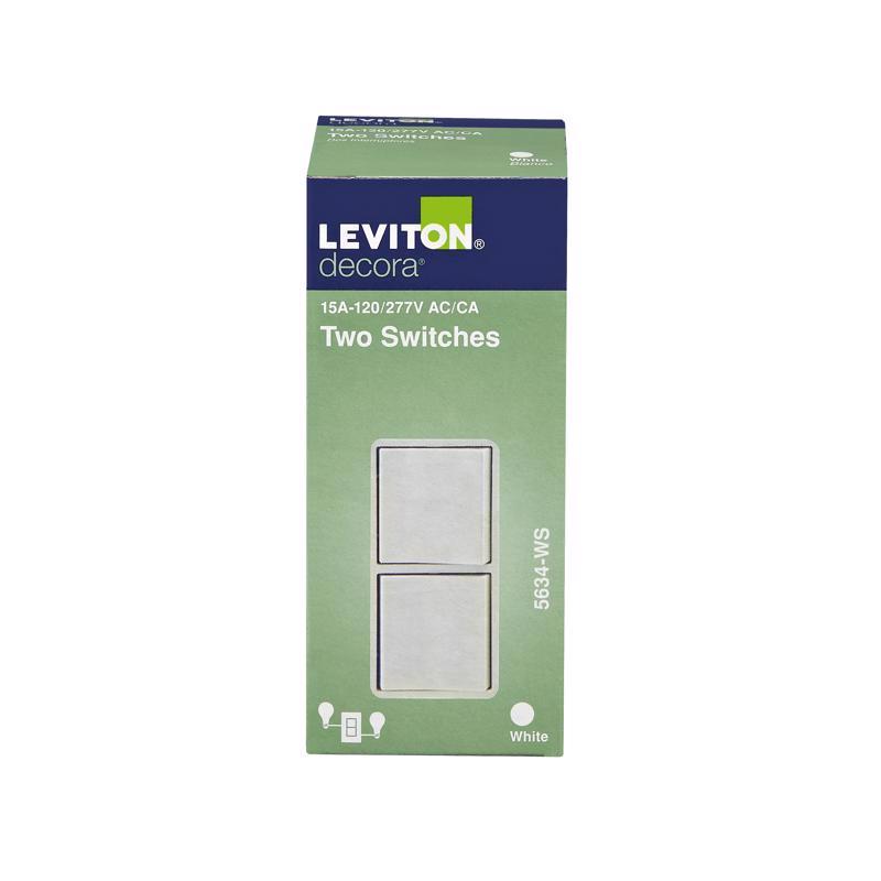 Leviton Decora 15 amps Single Pole Combination AC Quiet Switch White