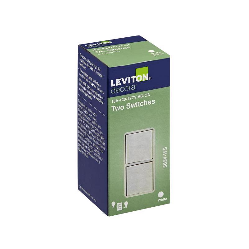 Leviton Decora 15 amps Single Pole Combination AC Quiet Switch White