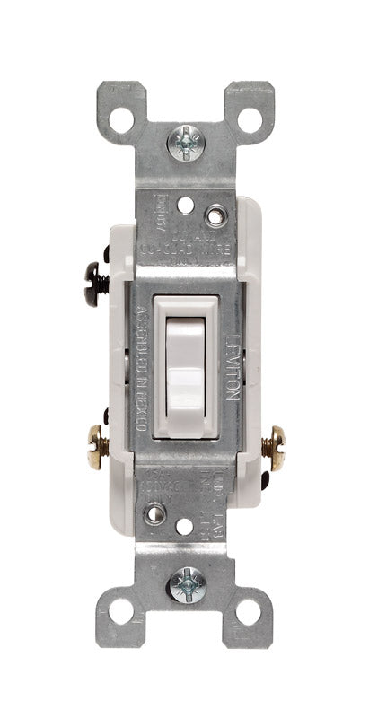 Leviton 15 amps Three Pole Toggle AC Quiet Switch White