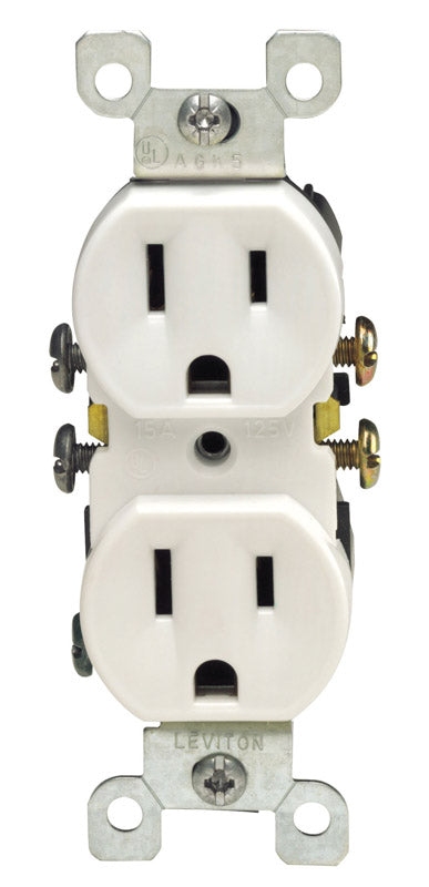 Leviton 15 amps 125 V Duplex White Outlet 5-15R