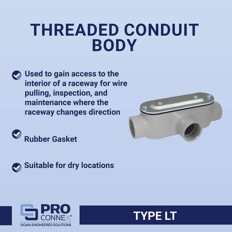 Sigma Electric ProConnex 1 in. D Die-Cast Aluminum Conduit Body For Rigid