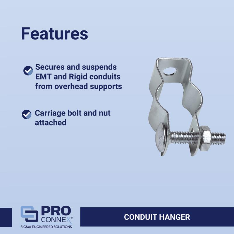 Sigma Electric ProConnex 6 Zinc Plated Steel Conduit Hanger