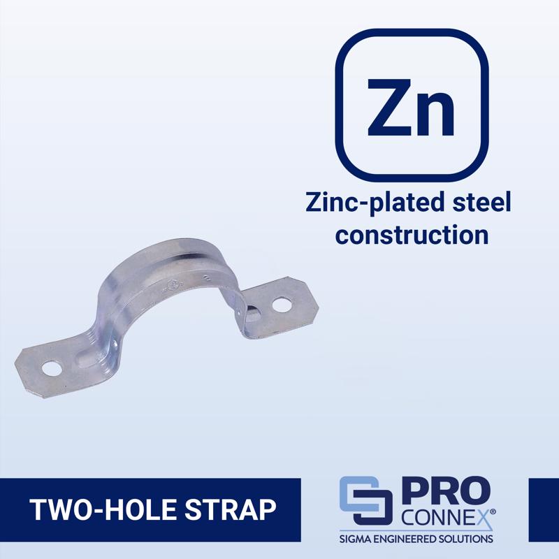 Sigma Electric ProConnex 2-1/2 in. D Zinc-Plated Steel 2 Hole Strap