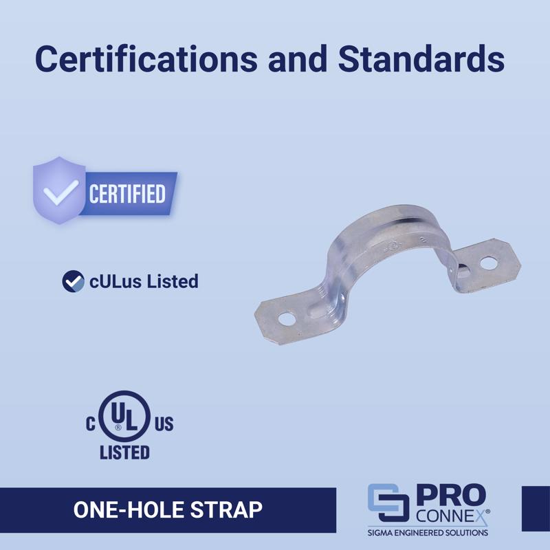 Sigma Electric ProConnex 2 in. D Zinc-Plated Steel 2 Hole Strap