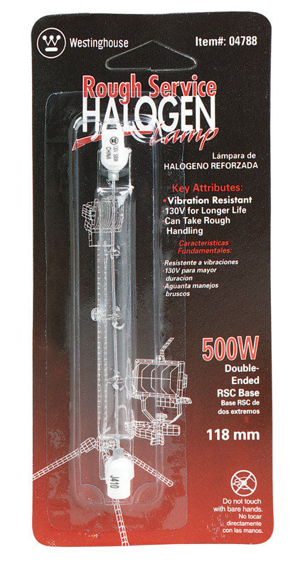 Westinghouse Rough Service 500 W T3 Utility Halogen Bulb 9,500 lm White