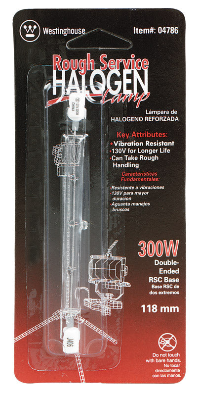 Westinghouse Rough Service 300 W T3 Utility Halogen Bulb 5,000 lm Bright White