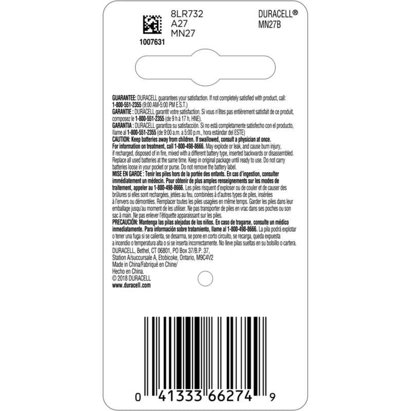 Duracell Alkaline 27 12 V 20 mAh Security Battery