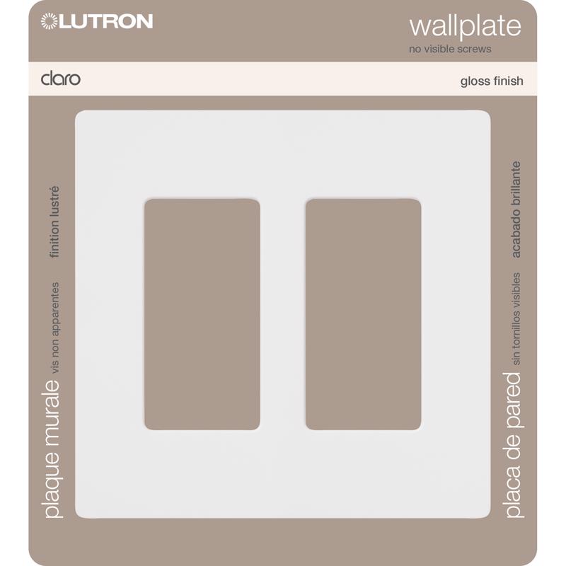 Lutron Claro White 2 gang Plastic Decorator Wall Plate