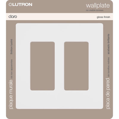 Lutron Claro White 2 gang Plastic Decorator Wall Plate