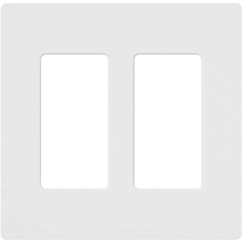 Lutron Claro White 2 gang Plastic Decorator Wall Plate