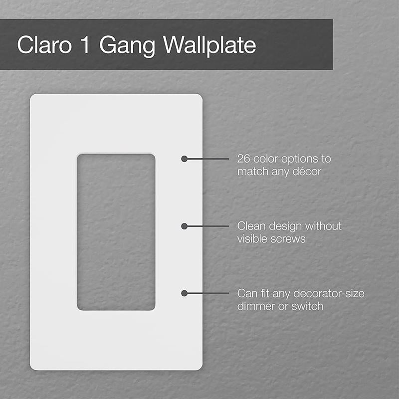 Lutron Claro White 1 gang Plastic Wall Plate