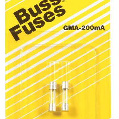 Bussmann 0.2 amps Fast Acting Glass Fuse 2 pk
