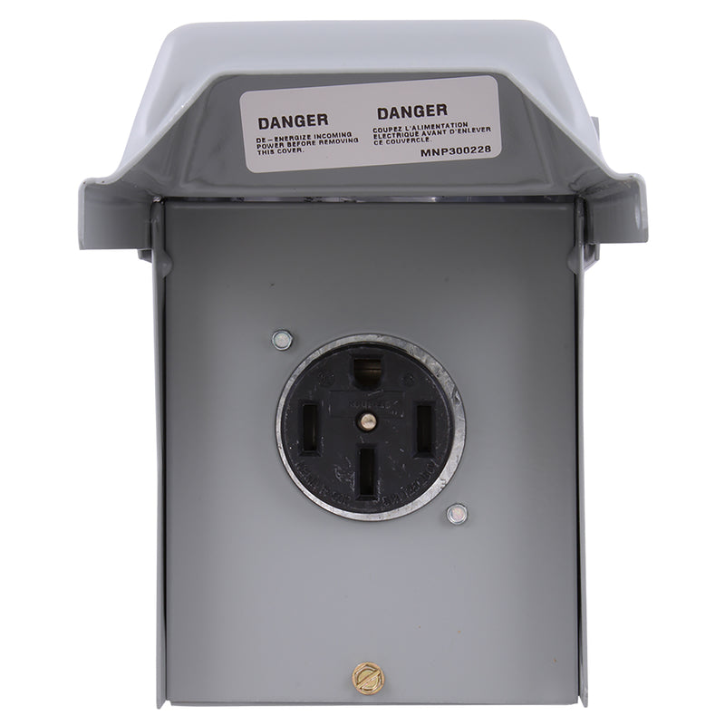 GE 50 amps 240 V Single Silver RV Power Outlet