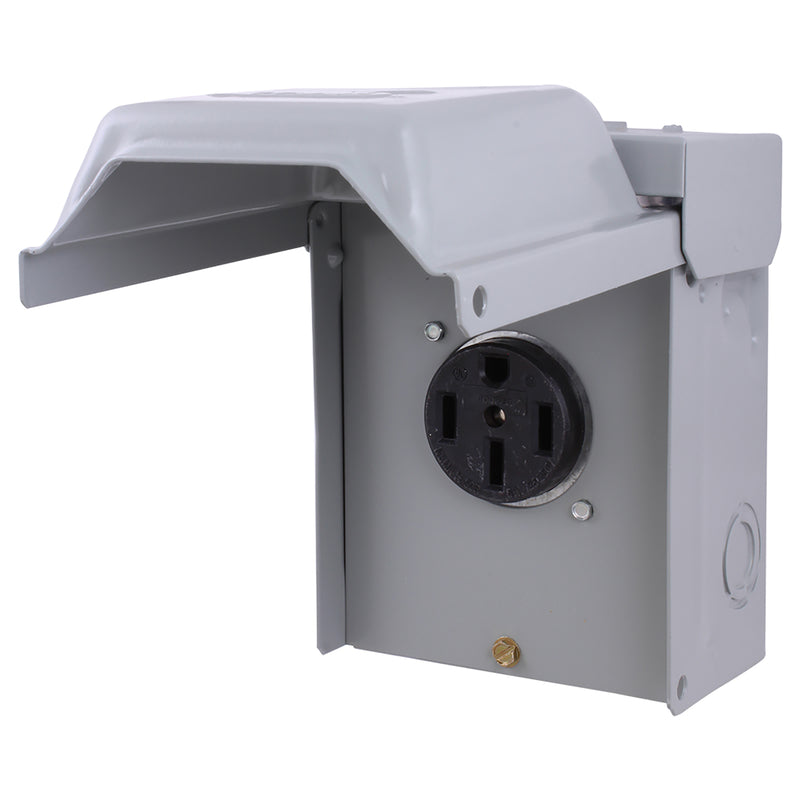 GE 50 amps 240 V Single Silver RV Power Outlet