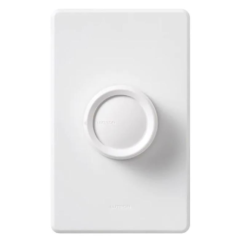 Lutron 5 amps Single Pole Rotary Fan Control Ivory, White