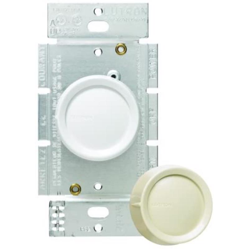 Lutron 5 amps Single Pole Rotary Fan Control Ivory, White