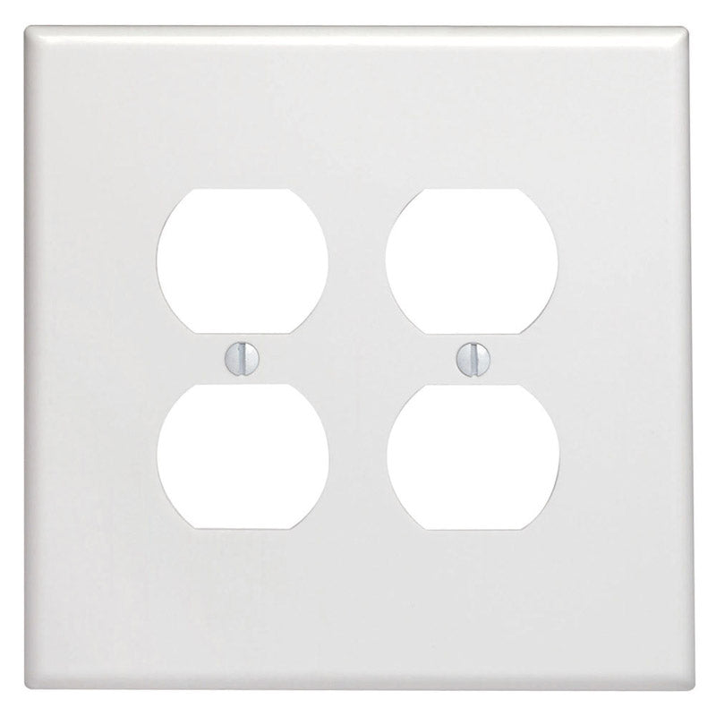 Leviton White 2 gang Thermoset Plastic Duplex Wall Plate