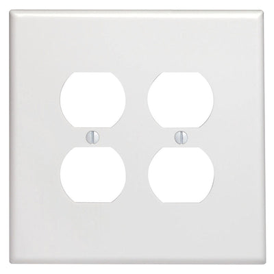 Leviton White 2 gang Thermoset Plastic Duplex Wall Plate