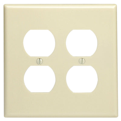 Leviton Ivory 2 gang Thermoset Plastic Duplex Wall Plate