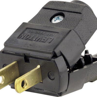 Leviton Residential Thermoplastic Straight Blade Plug 1-15P 20-16 AWG 2 Pole 2 Wire