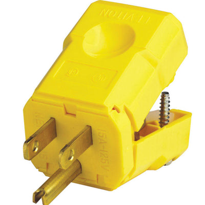 Leviton Industrial Nylon Grounding Plug 5-15P 18-10 AWG 2 Pole 3 Wire