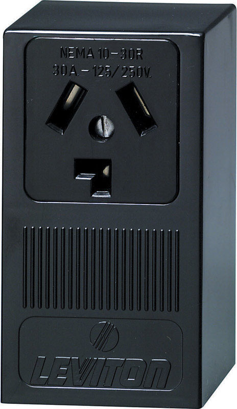 Leviton 30 amps 125/250 V Black Outlet 10-30R