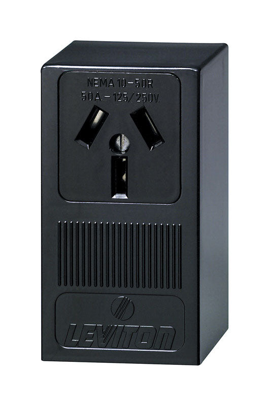 Leviton 50 amps 125/250 V Black Outlet 10-50R