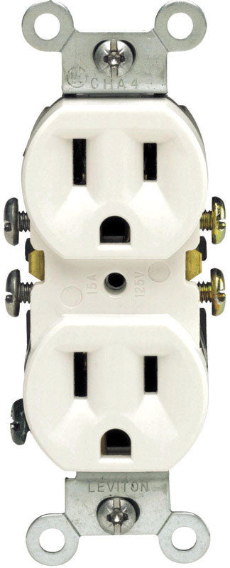Leviton 15 amps 125 V Duplex White Outlet 5-15R