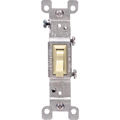 Leviton 15 amps Single Pole Toggle AC Quiet Switch Ivory