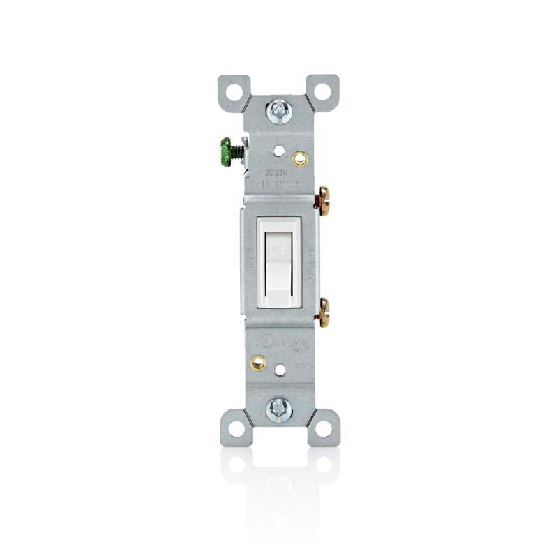 Leviton 15 amps Single Pole Toggle AC Quiet Switch White
