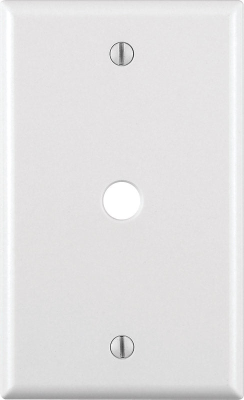Leviton White 1 gang Thermoset Plastic Cable/Telco Wall Plate