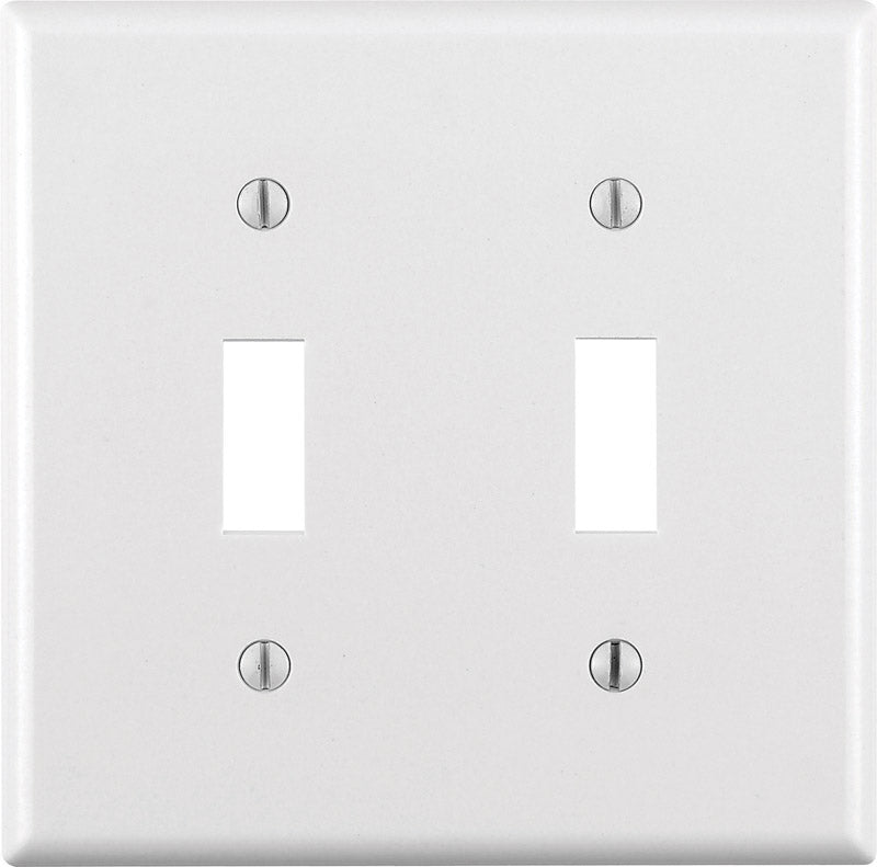 Leviton White 2 gang Thermoset Plastic Toggle Wall Plate