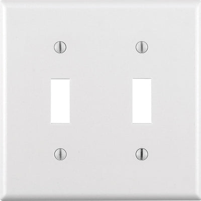 Leviton White 2 gang Thermoset Plastic Toggle Wall Plate