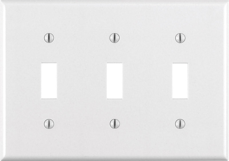 Leviton White 3 gang Thermoset Plastic Toggle Wall Plate