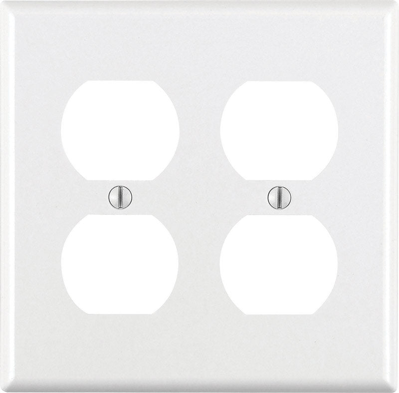 Leviton White 2 gang Thermoset Plastic Duplex Wall Plate