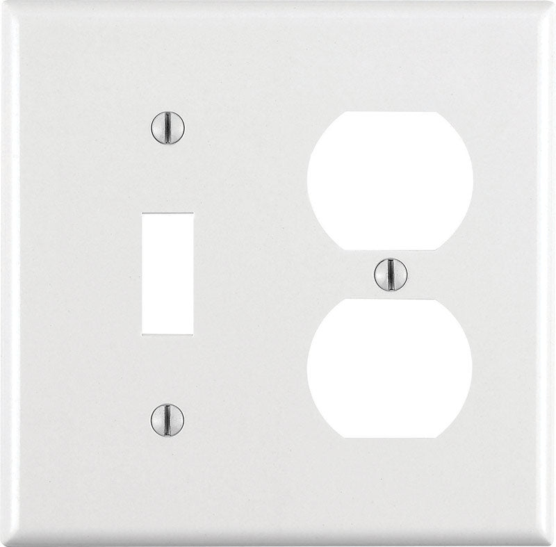 Leviton White 2 gang Thermoset Plastic Duplex/Toggle Wall Plate