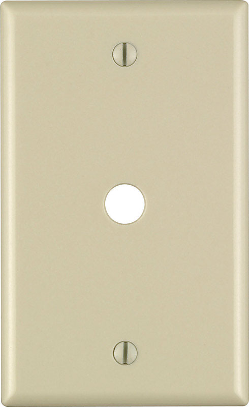 Leviton Ivory 1 gang Thermoset Plastic Cable/Telco Wall Plate