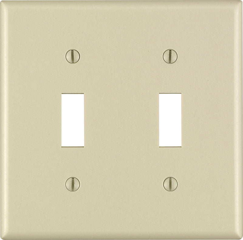 Leviton Ivory 2 gang Thermoset Plastic Toggle Wall Plate
