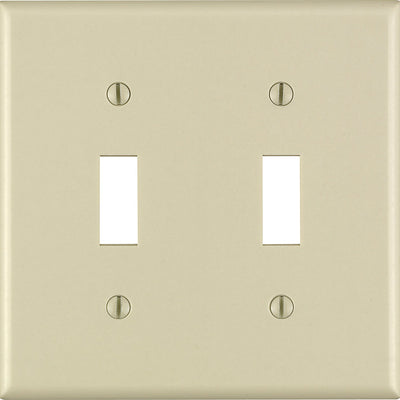 Leviton Ivory 2 gang Thermoset Plastic Toggle Wall Plate