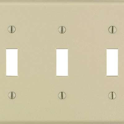 Leviton Ivory 3 gang Thermoset Plastic Toggle Wall Plate