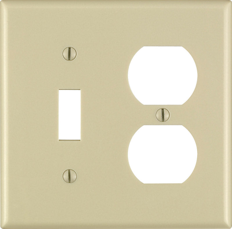 Leviton Ivory 2 gang Thermoset Plastic Duplex/Toggle Wall Plate