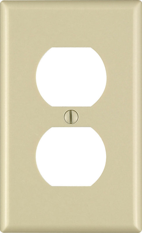 Leviton Ivory 1 gang Thermoset Plastic Duplex Wall Plate
