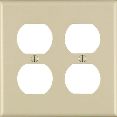 Leviton Ivory 2 gang Thermoset Plastic Duplex Wall Plate