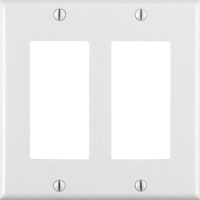 Leviton Decora White 2 gang Thermoset Plastic Decorator Wall Plate