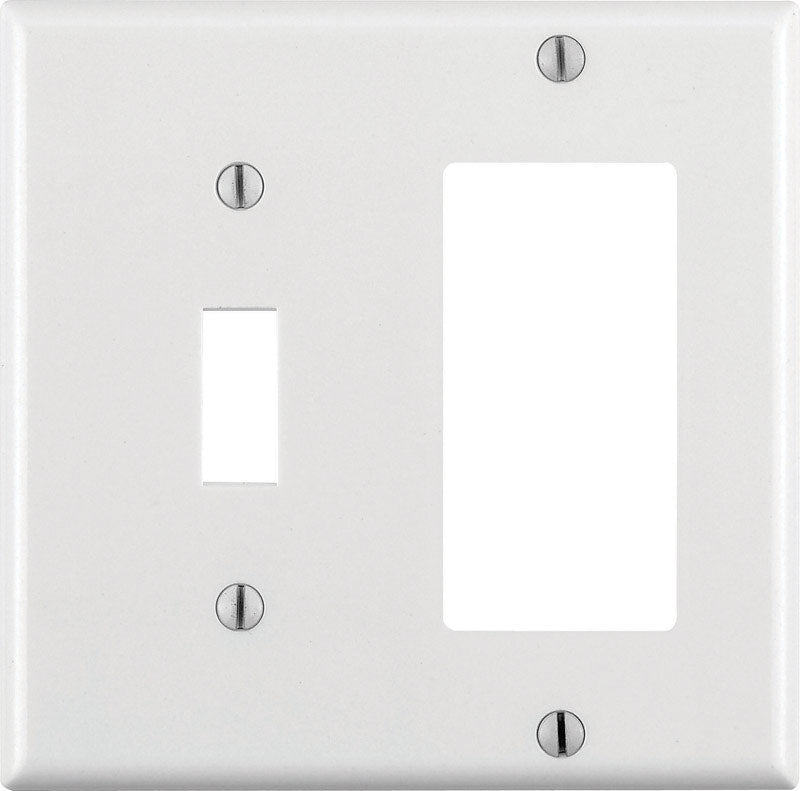 Leviton Decora White 2 gang Thermoset Plastic Decorator/Toggle Wall Plate