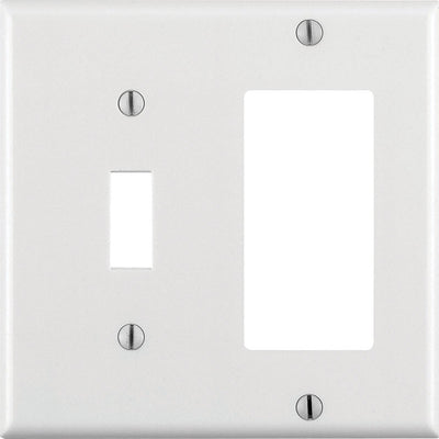Leviton Decora White 2 gang Thermoset Plastic Decorator/Toggle Wall Plate